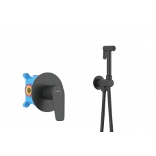 Смеситель с гигиеническим душем AQUATEK Бетта AQ1119MB встраиваемый черный матовый